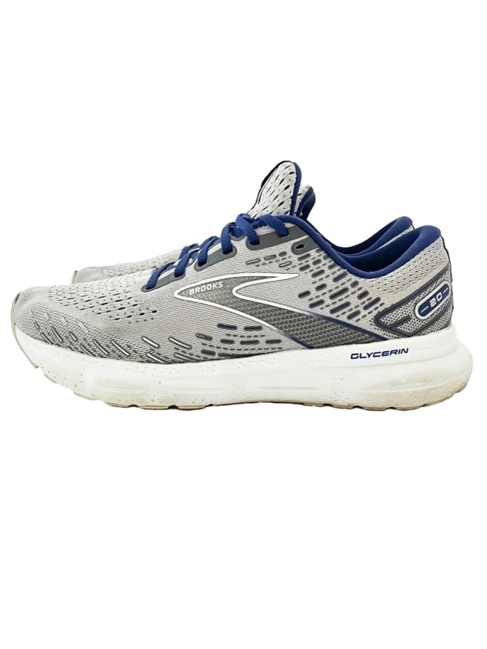 Brooks Glycerin GTS 20 Mens 9.5 D Shoes Gray Running Walking Sneaker